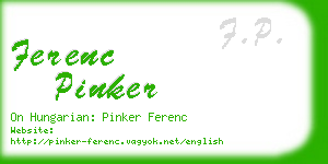 ferenc pinker business card